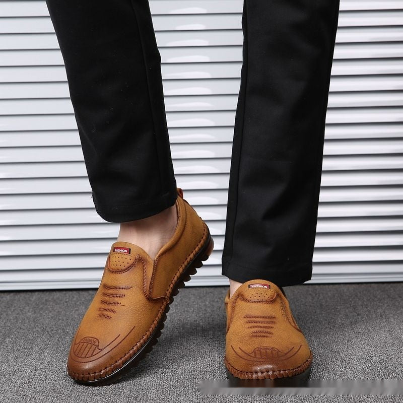Men's New Style Casual Genuine Leather Soft Sole - Black 521 / 38