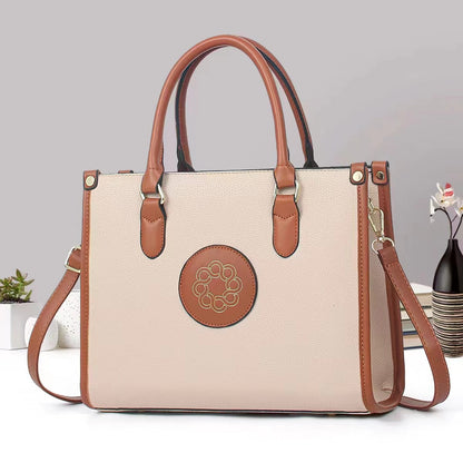 Korean-style Elegant Womens Casual Tote Handbag - Khaki