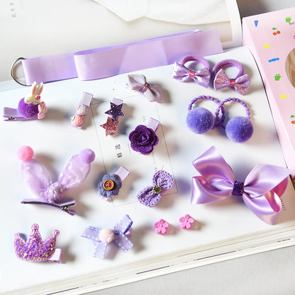 Girls 18-Piece Hair Accessories Set - Purple