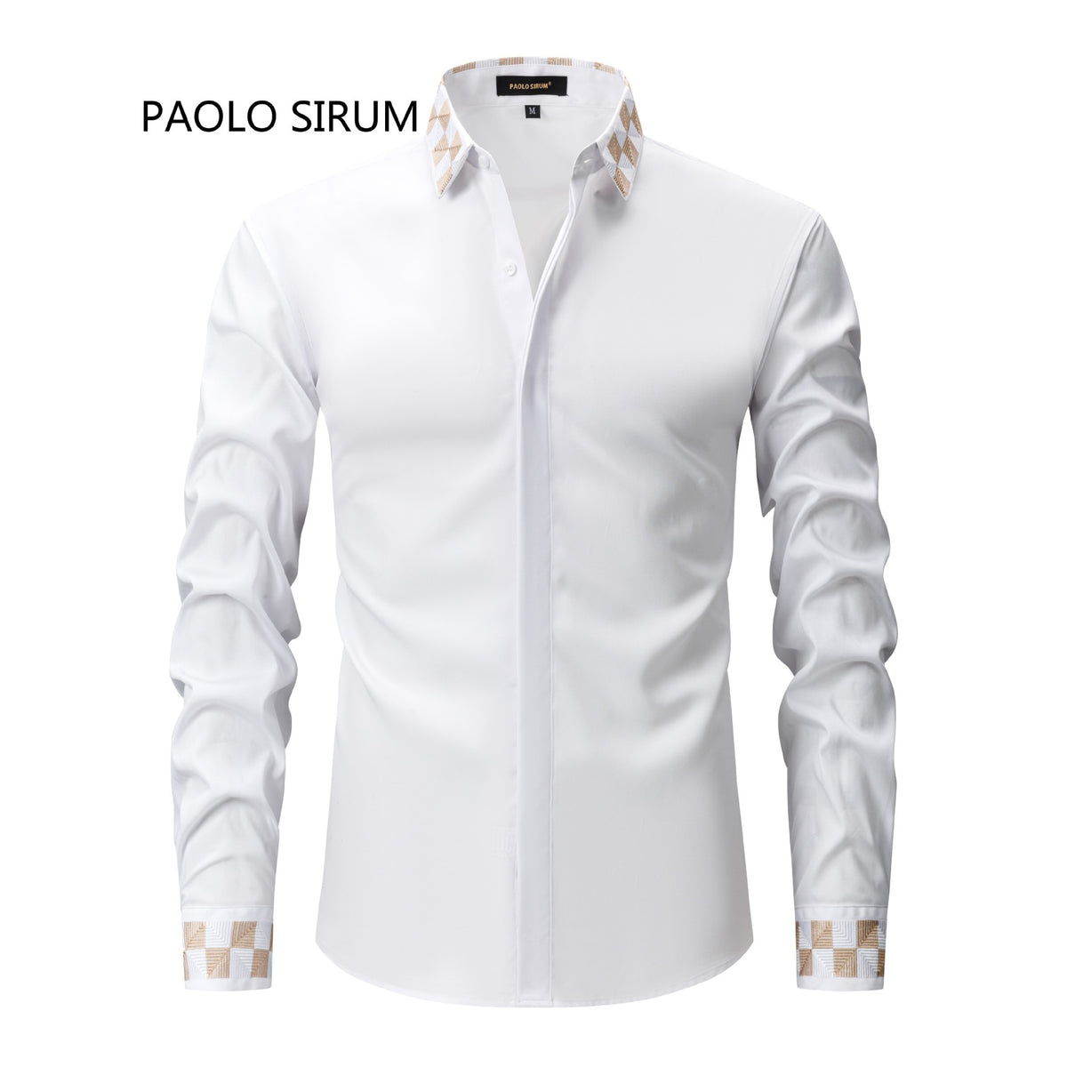 Paul Salomon Embroidered Long-Sleeve Men's Shirt - White / 2XL