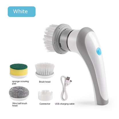 Electric Cleaning Brush 4 In 1 Spinning Scrubber Handheld - White