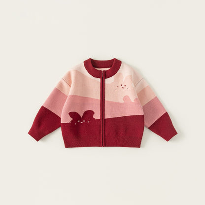 cute Cartoon Girls Sweater Jeans Set - Denim Blue CK16049 / 100
