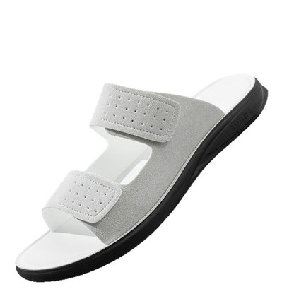 Men's Breathable Matte Velcro slippers - Black / 38