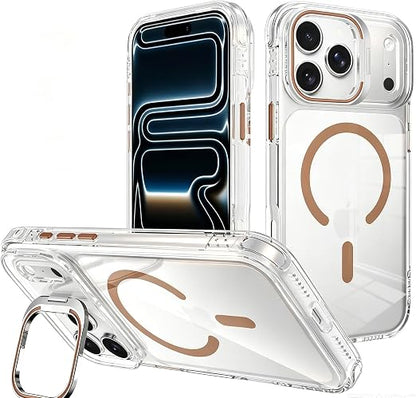 iPhone 18 Pro Max Case, Magnetic Ring & Kickstand, White