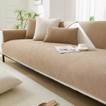 Four Seasons Universal Anti Slip Fabric Sofa Cover - Khaki / 110x110cm
