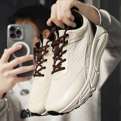 Casual Thick-soled Height-increasing Sneakers - Beige / 36