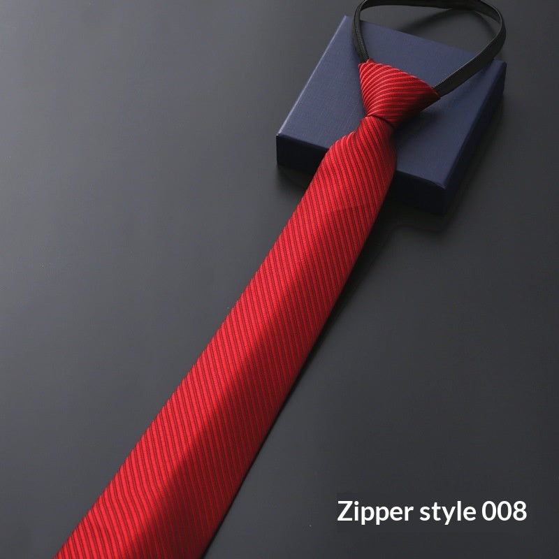 Mens Business Formal Zipper Tie With Blue Stripes - Zipper 008