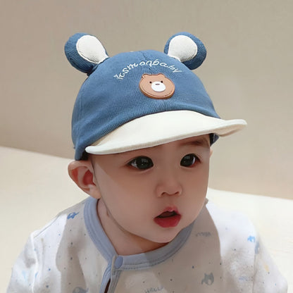 Bear-Head Cotton Baseball Cap for Babies and Toddlers 5-24m - Beige / One Size