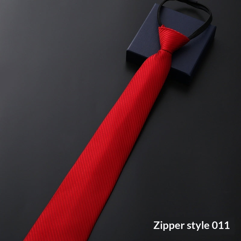 Mens Business Formal Zipper Tie With Blue Stripes - Zipper 011
