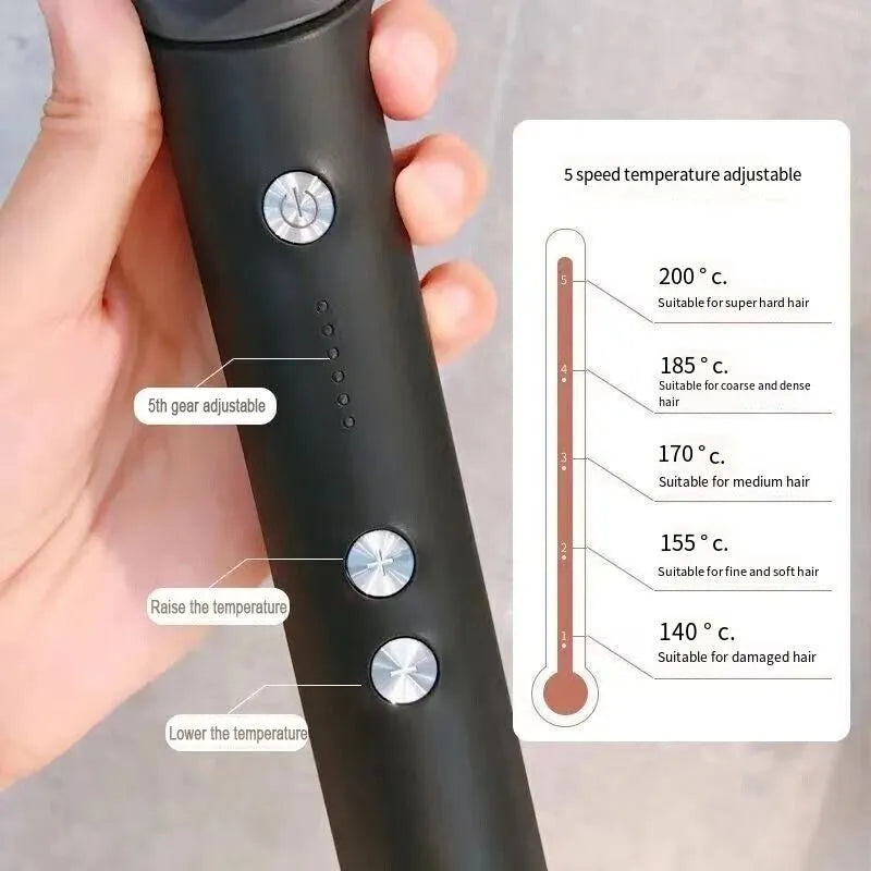 Electric Hair Straightener Brush & Hot Comb - Black