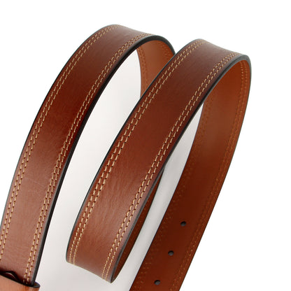 Vintage Full-Grain Cowhide Leather Belt - Black / 100cm