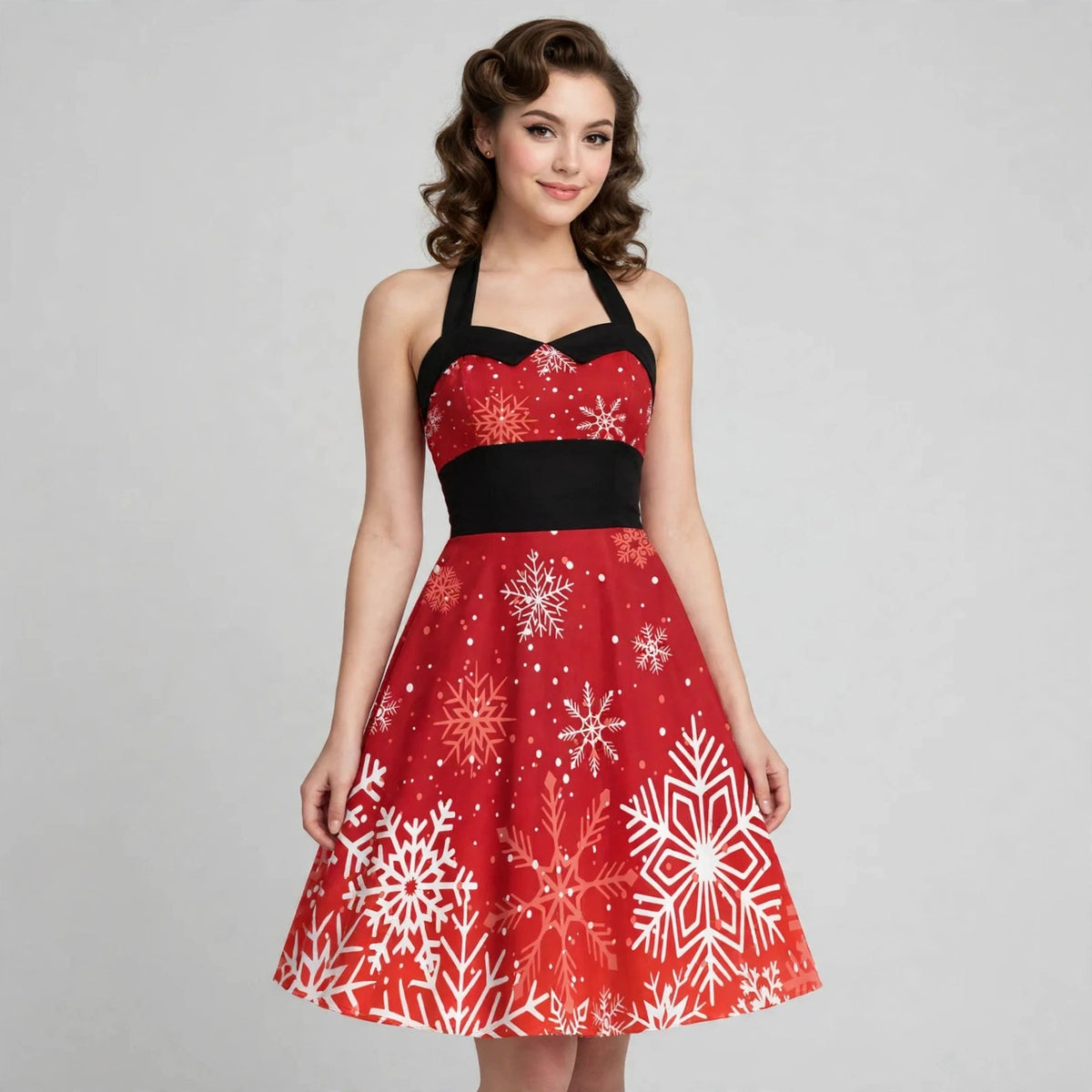 Christmas Beautifull Snowflake Print Dress