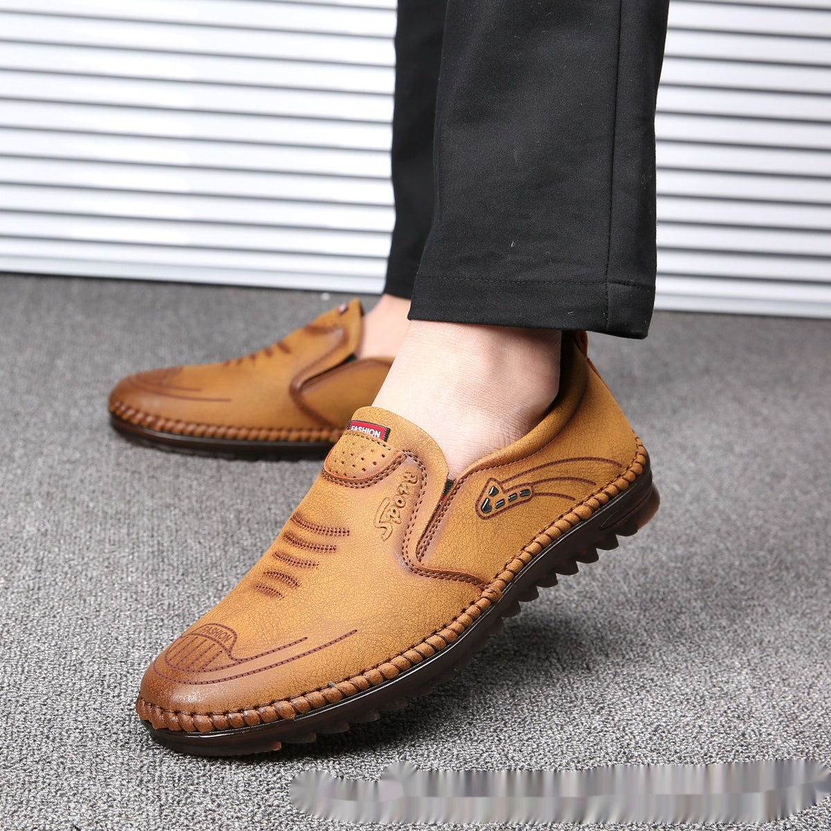 Men's New Style Casual Genuine Leather Soft Sole - Black 521 / 38