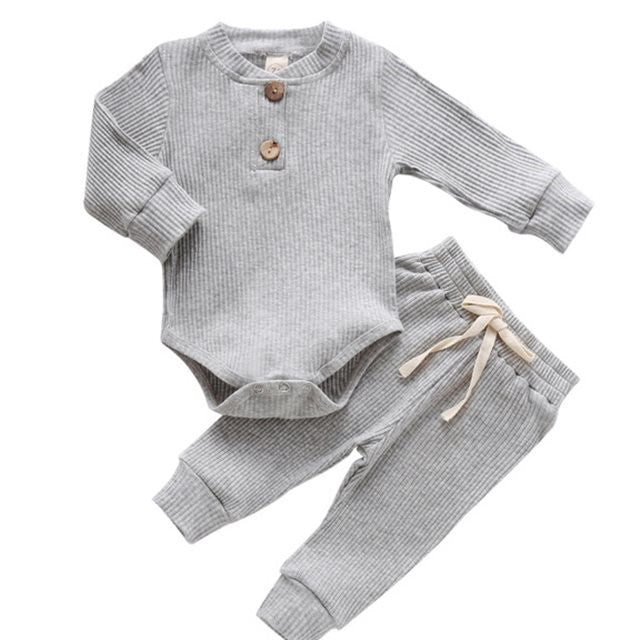 Romper Baby Kids Pajamas Boy Girl Newborn Clothes - Grey / 0to3M