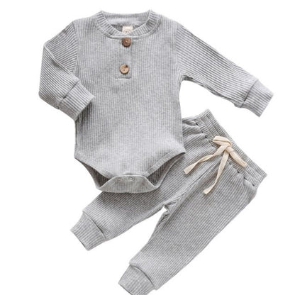 Romper Baby Kids Pajamas Boy Girl Newborn Clothes - Grey / 0to3M
