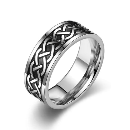 Mens Personalized Stainless Steel Ring - Black / 10