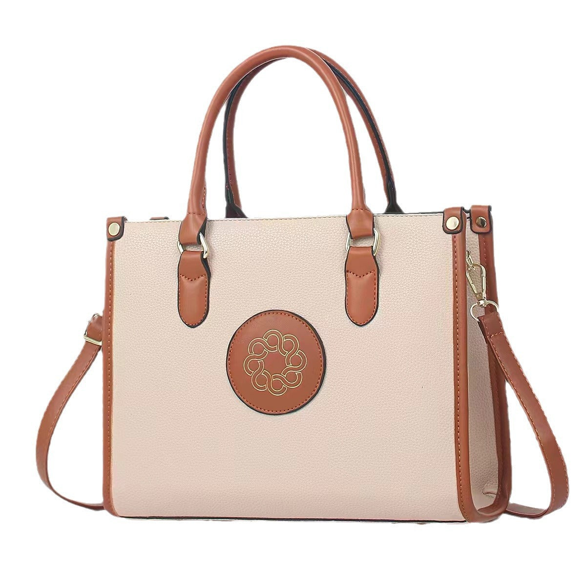 Korean-style Elegant Womens Casual Tote Handbag - Black