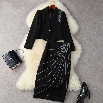 Winter Ladies Office Dress Suit Women - Black / L