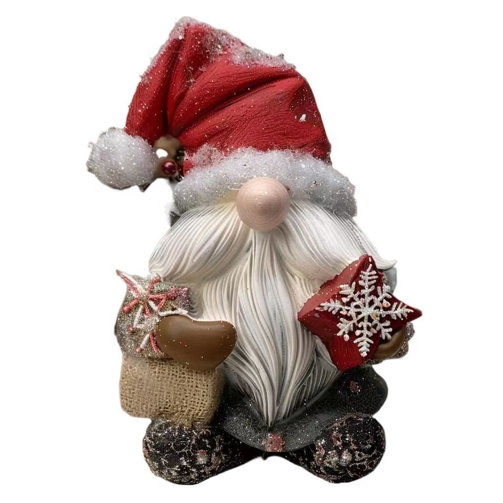 Green Fur Snowman Christmas Home Ornament - Snowman Type B