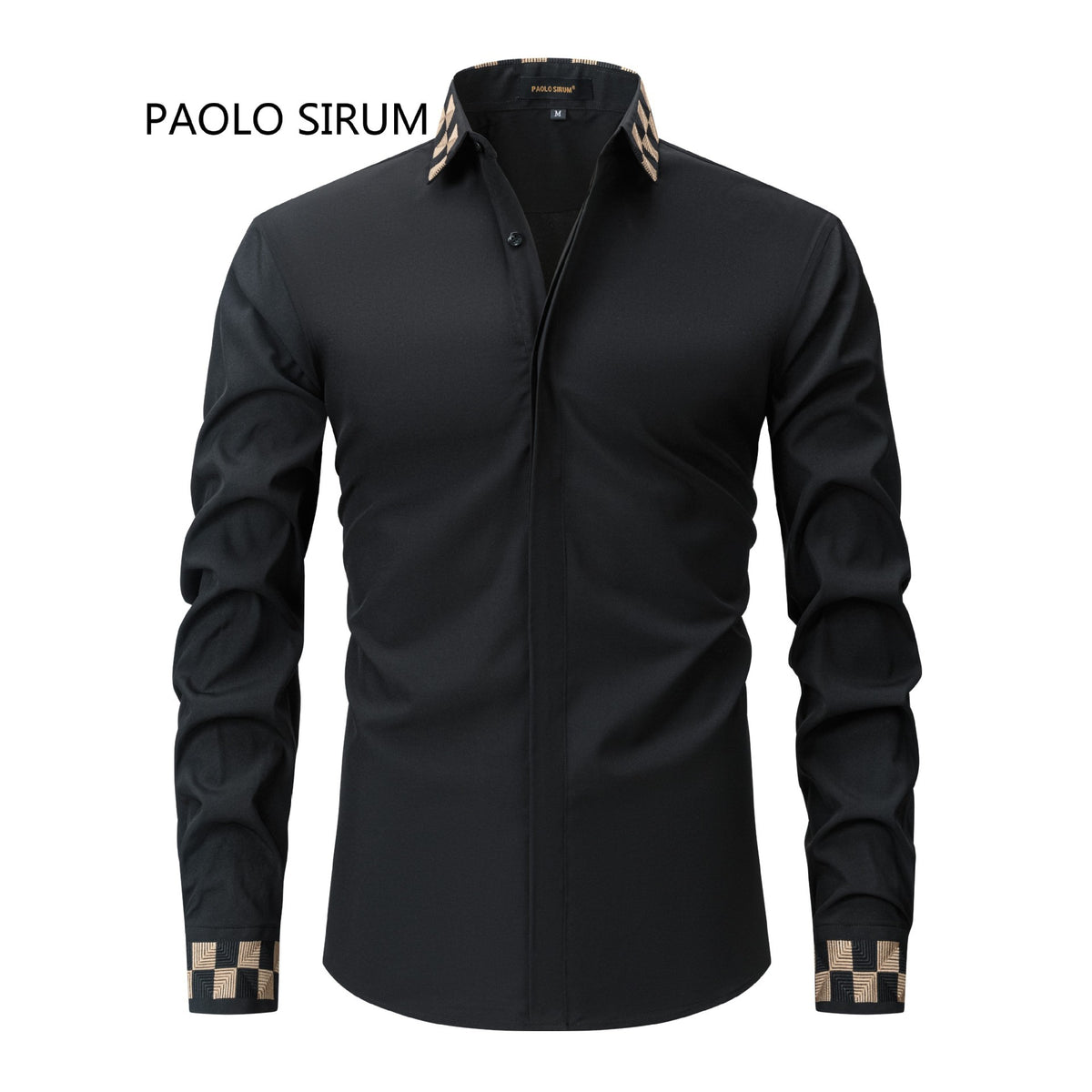 Paul Salomon Embroidered Long-Sleeve Men's Shirt - Black / 2XL