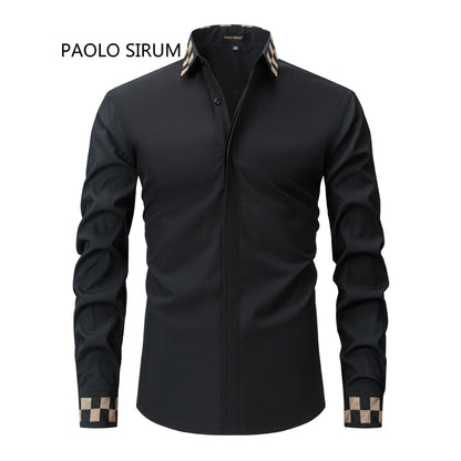 Paul Salomon Embroidered Long-Sleeve Men's Shirt - Black / 2XL