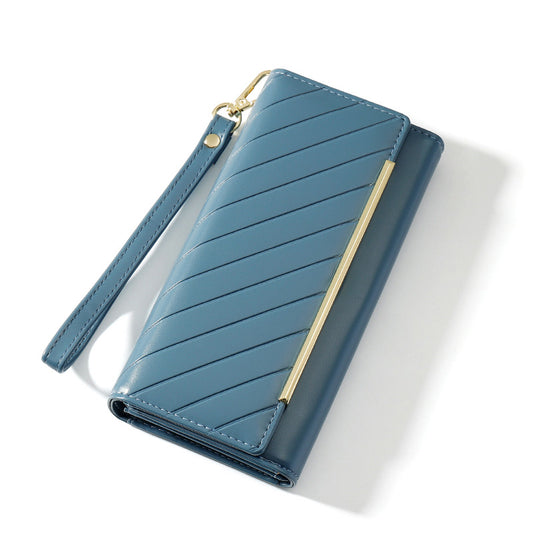 New Simple Large-capacity Wrist Bag Ladies Wallet - Blue