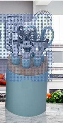 Stainless Steel Kitchen Utensils & Gadgets Set (6/9 Pcs) - 9piece set sky blue