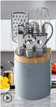 Stainless Steel Kitchen Utensils & Gadgets Set (6/9 Pcs) - 9piece set gray