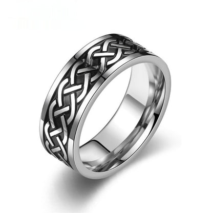 Mens Personalized Stainless Steel Ring - Black / 10