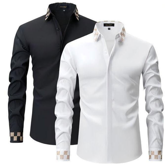 Paul Salomon Embroidered Long-Sleeve Men's Shirt - Black / 2XL