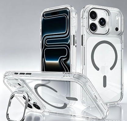 iPhone 18 Pro Max Case, Magnetic Ring & Kickstand, White