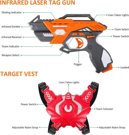 Infrared Laser Tag Set with 4 Guns & 4 Vests - Default Title