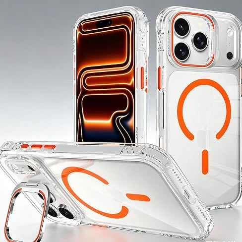iPhone 18 Pro Max Case, Magnetic Ring & Kickstand, White