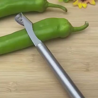 Stainless Steel Pepper Corer and Deseeder Tool - Steel color / 2PCS