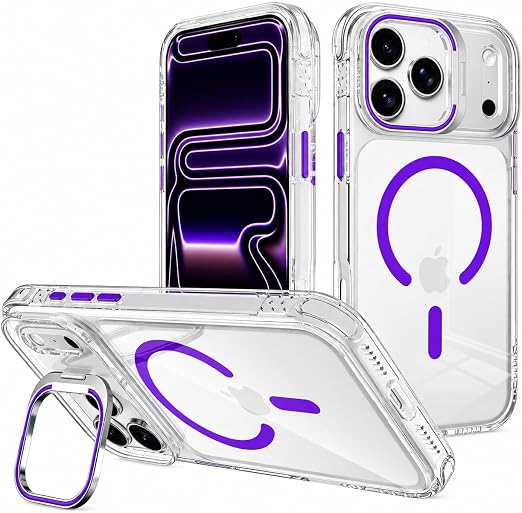iPhone 18 Pro Max Case, Magnetic Ring & Kickstand, White
