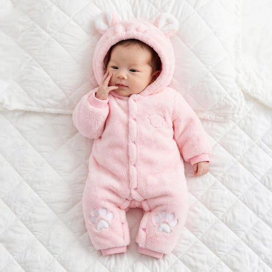 Newborn Baby Onesies Baby Clothes Romper Baby Quilted - Brown / 59cm